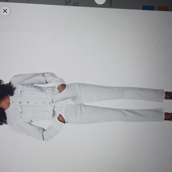 Hudson Women's Denim Long Puff Sleeve in Antarctica color Jumpsuit medium price - Picture 11 of 13